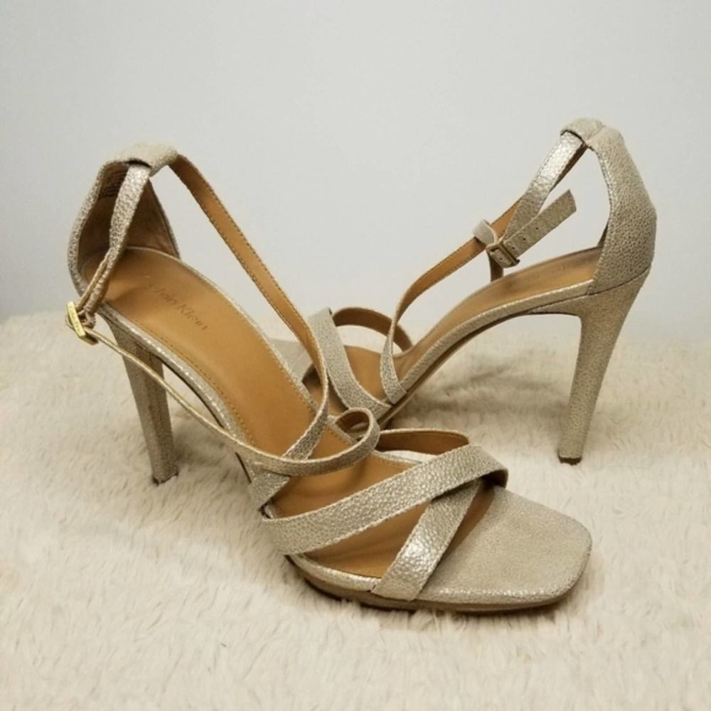 Calvin Klein Vonnie Gold Silver Platform Heels